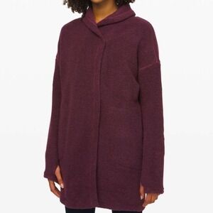 Lululemon Sincerely Sherpa Fleece Wool Blend‎ Wrap Jacket Size Medium